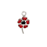 Military Jewelry, Military Charms, Military Gifts, Charm on a charm poppy flower charm