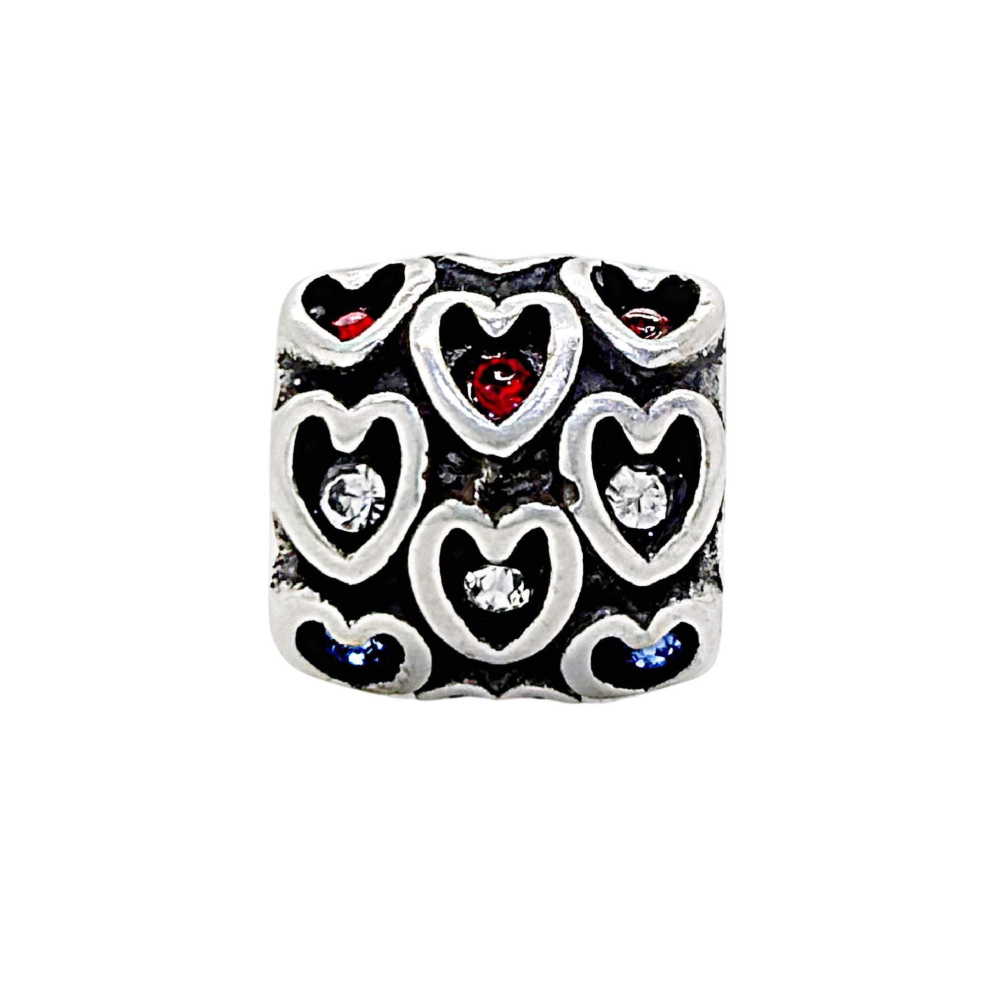 Military Charms, Patriotic Spacer, Red, White Blue Spacer