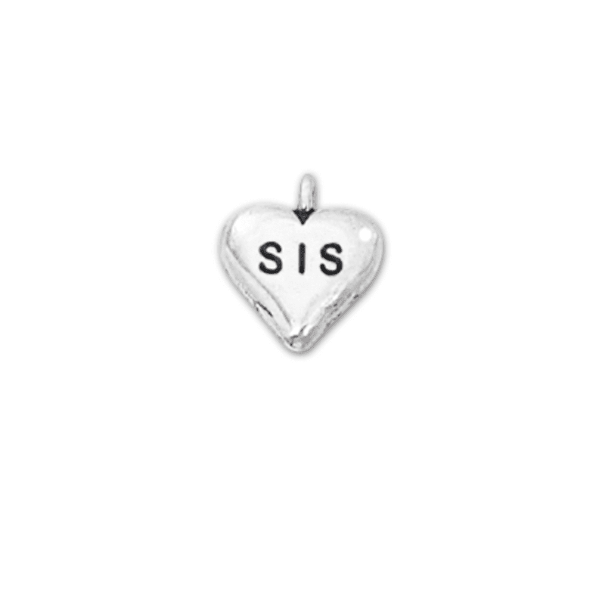 Charm on a charm Heart sister Sis Charm