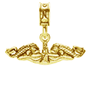 Military Jewelry, Military Charms, Navy, USN, Military Gifts, Sub Service Charm Gold, Navy Dolphin Charm Gold