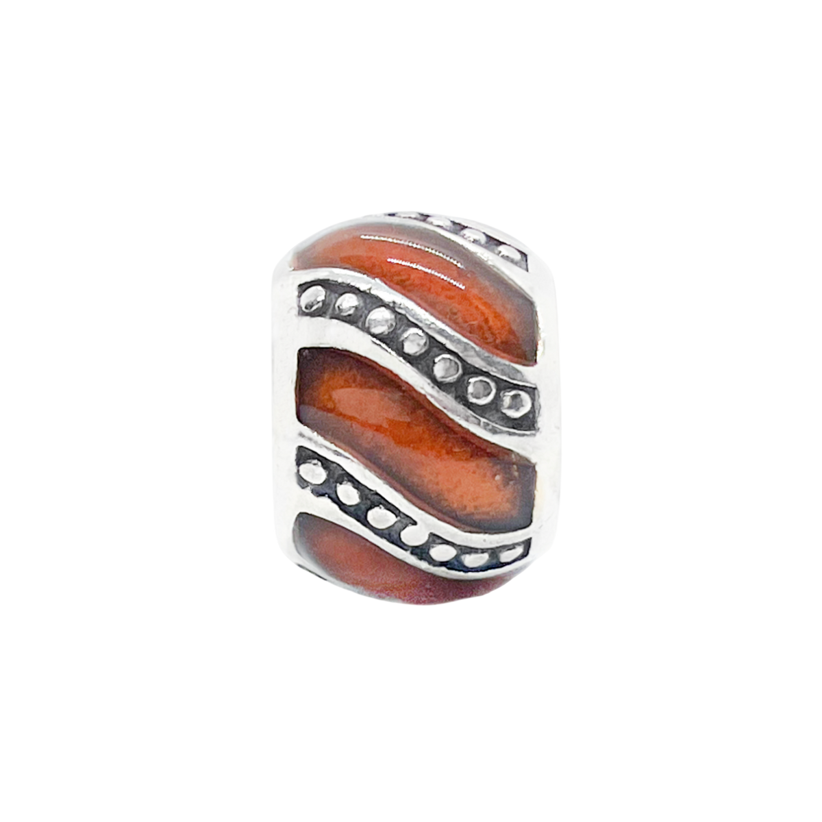 Swirl Orange Bead Charm