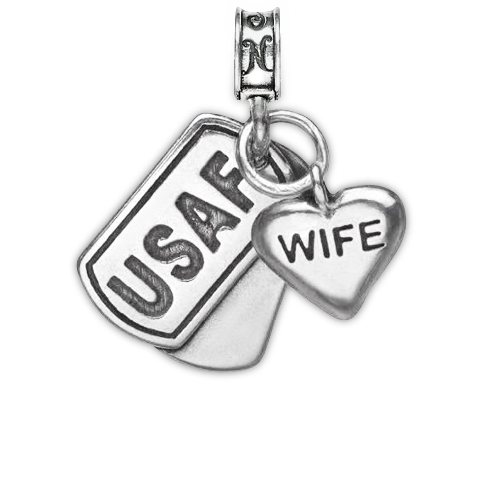 Military Jewelry, Military Charms, Military Gifts, USAF, United States Air Force, USAF Dog Tag, United States Air Force Dog Tag Air Force Wife