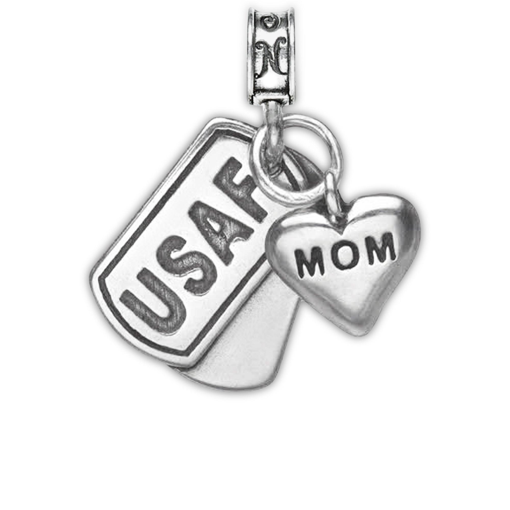 Military Jewelry, Military Charms, Military Gifts, USAF, United States Air Force, USAF Dog Tag, United States Air Force Dog Tag Air Force Proud Mom