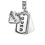 Coast Guard, United States Coast Guard, Charm, Coastie, USCG, Coast Guard Dog Tag, Coast Guard Wife, Coast Guard dog tag charm, military jewelry, sterling silver dog tag, Coast Guard bracelet charm, Nomadés military collection