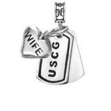 Coast Guard, United States Coast Guard, Charm, Coastie, USCG, Coast Guard Dog Tag, Coast Guard Wife, Coast Guard dog tag charm, military jewelry, sterling silver dog tag, Coast Guard bracelet charm, Nomadés military collection