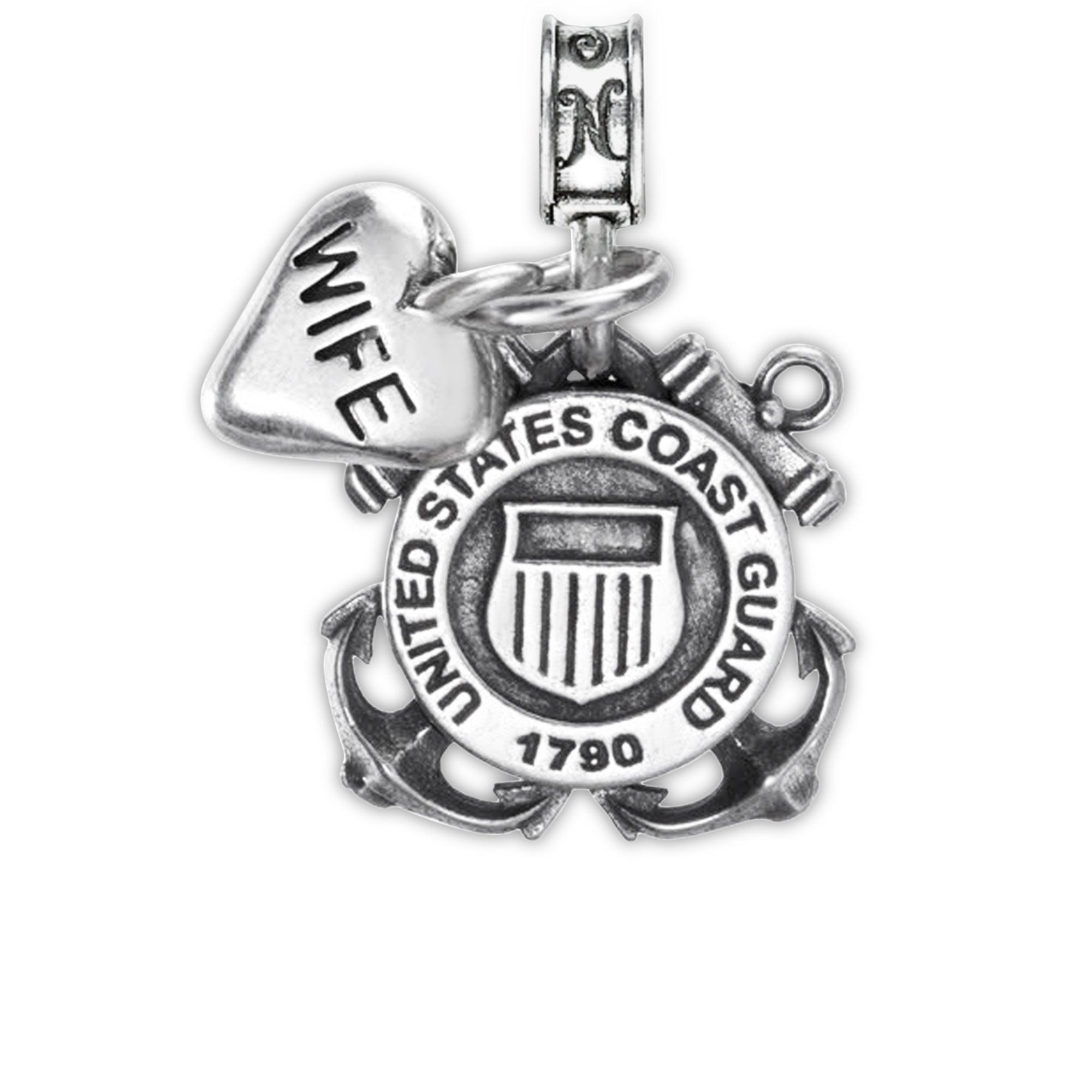 Military Jewelry, Military Charms, Military Gifts, United States Coast Guard, USCG USCG WIFE Coastie