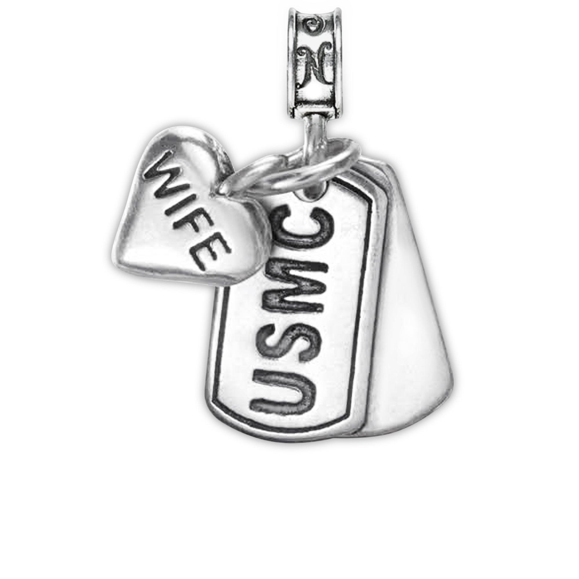 USMC, Marine Dog Tag, Marine Corps Charm, Dog Tag, Marine Wife
