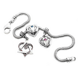 Baby Footprint Boy Bead Charm