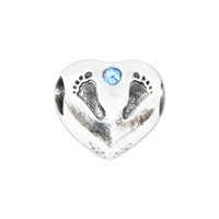 Baby Footprint Boy Bead Charm