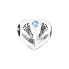Baby Footprint Boy Bead Charm