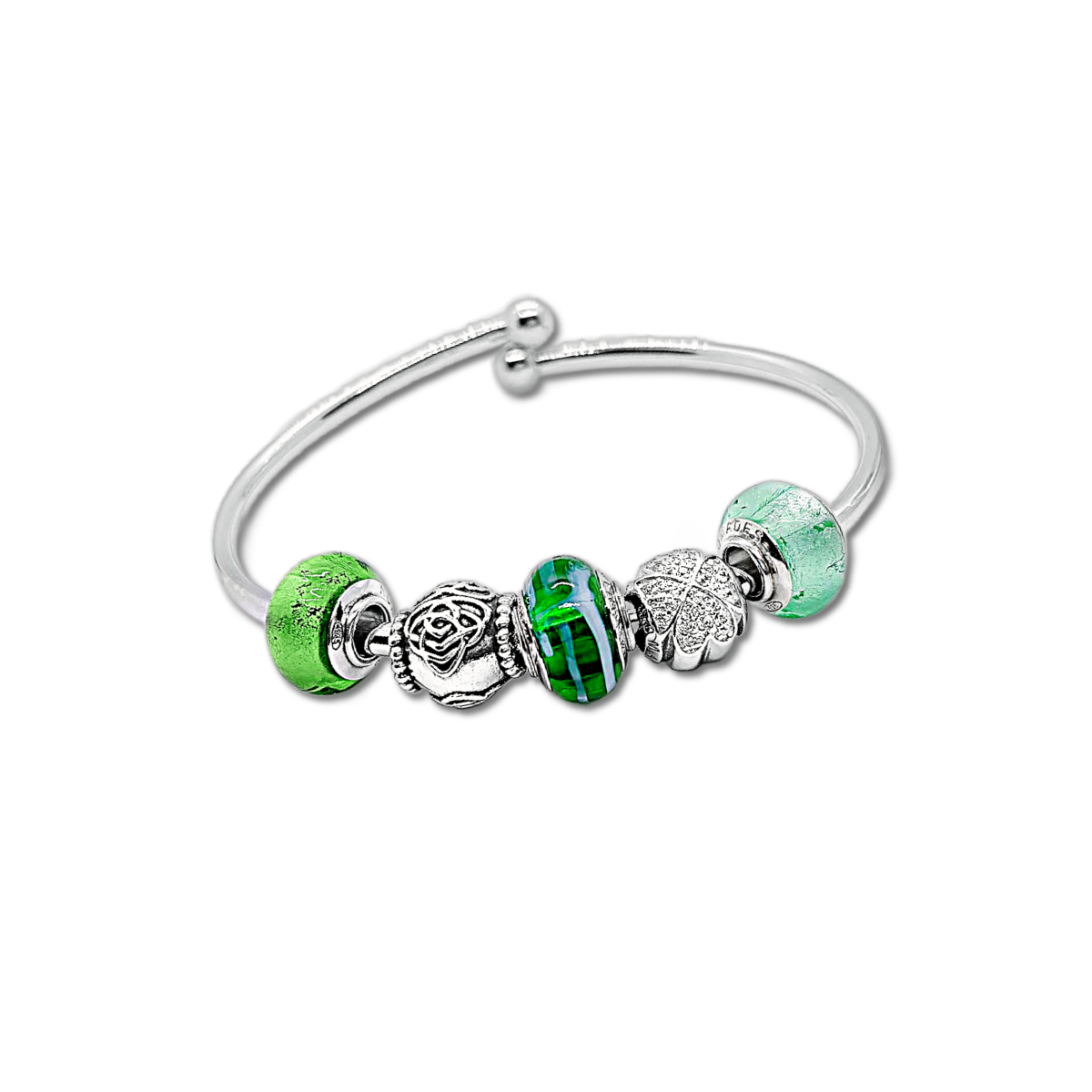 Gulf Green Glass Bead Charm