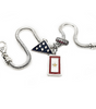 Red/White Striped Pave Bead Charm