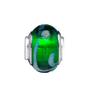 Green Tinsel Glass Bead Charm