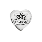 Army Hero at Heart Sterling Silver Charm