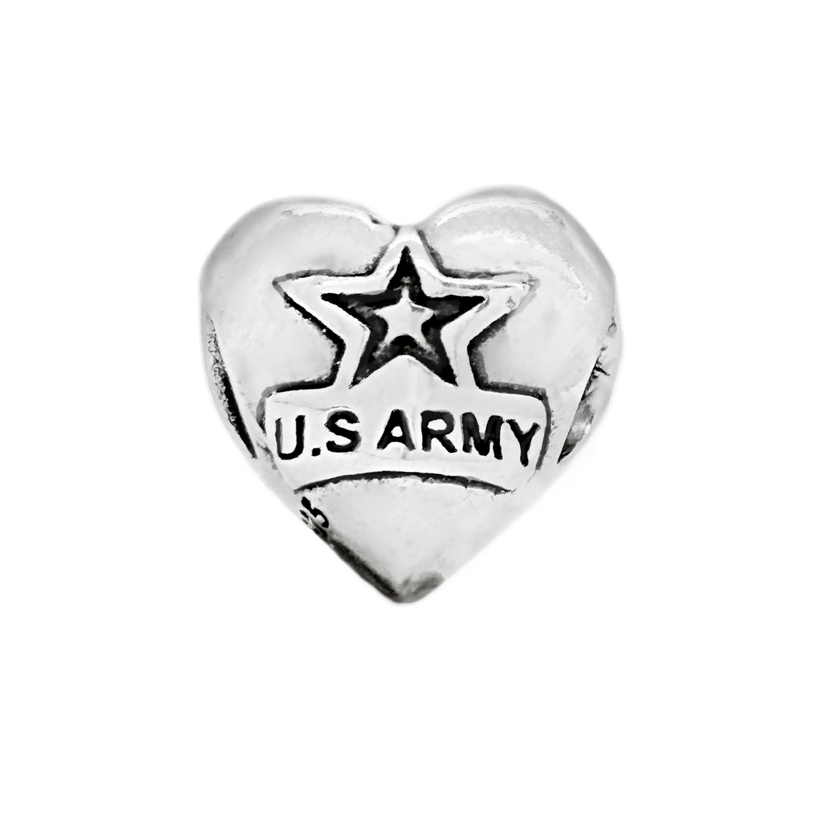 Army Hero at Heart Sterling Silver Charm