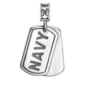 Sterling silver USN dog tag charm navy