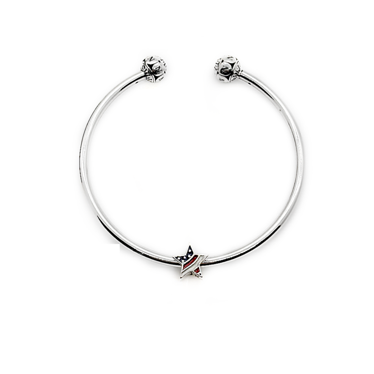 Wavy Patriotic Star Bead Charm